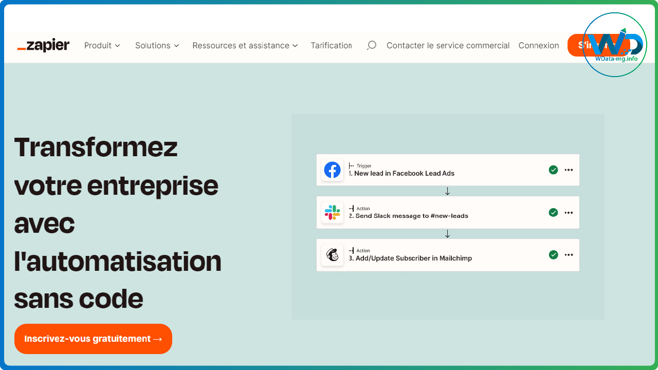 compte Zapier | wdata-mg.info