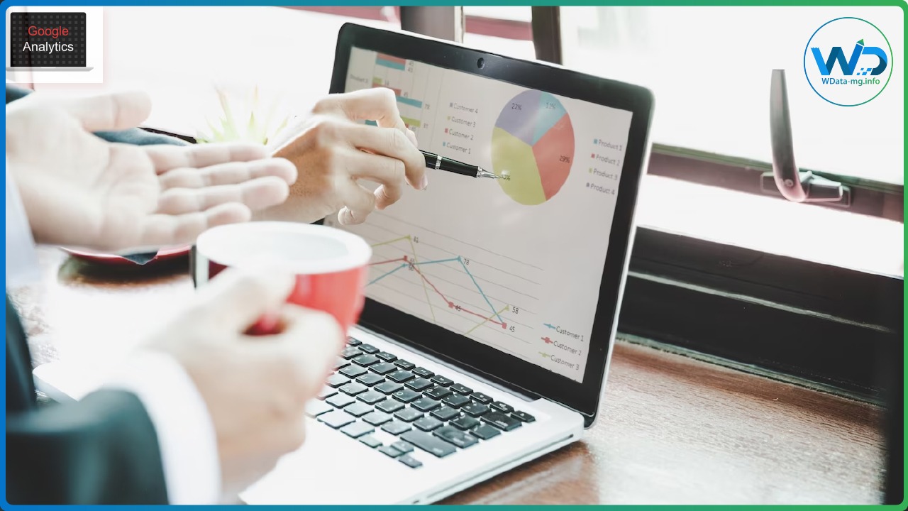 Analyse de graphiques de performance sur un ordinateur portable, comme dans Google Search Console