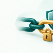 Acheter des backlinks en 2026 – couverture Illustration d'une chaîne teal dont un maillon doré est verrouillé par un cadenas, devant un bouclier